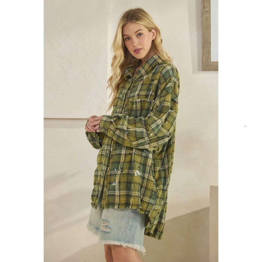 Oli & Hali Button Down Long Sleeve Plaid Shirt